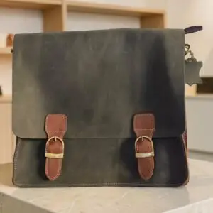 Men's Genuine Leather Green Sling Bag