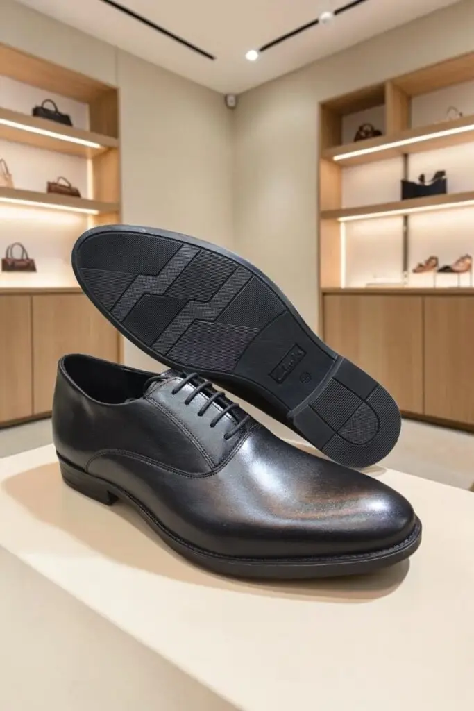 Men's Genuine Leather Black Oxford Shoes