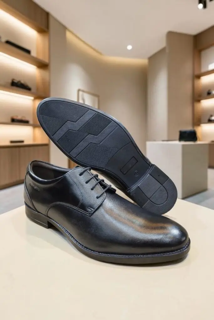 Men's Genuine Leather Black Derby Shoes