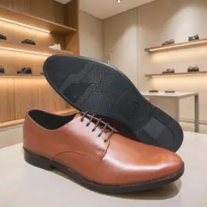 Men's Genuine Leather Tan Derby Shoes