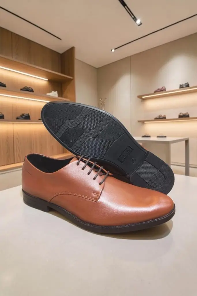 Men's Genuine Leather Tan Derby Shoes