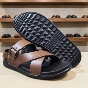 Men's Genuine Nappa Softy Tan Leather Back Strap Sandals